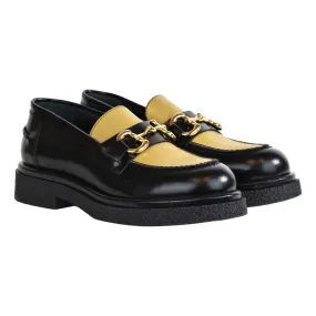 MOCASSINO CON MORSETTO LOAFER AL101 NERO/ORO
