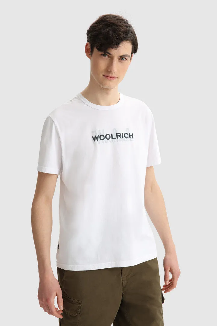 Pure cotton t-shirt with maxi logo / White