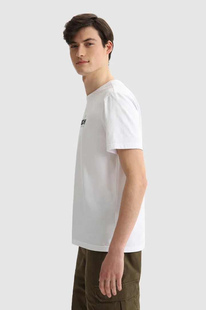Pure cotton t-shirt with maxi logo / White