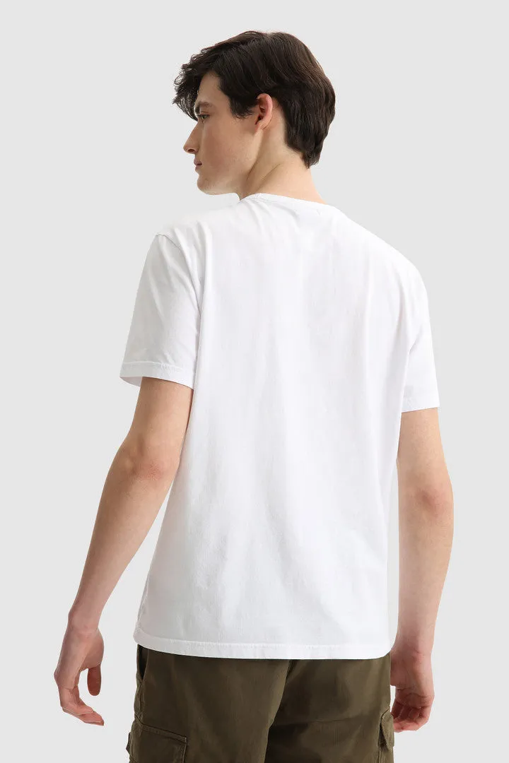 Pure cotton t-shirt with maxi logo / White