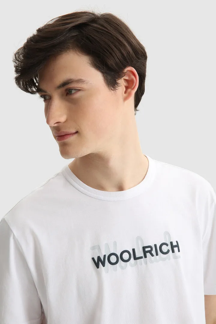 Pure cotton t-shirt with maxi logo / White
