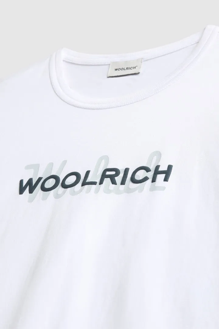 Pure cotton t-shirt with maxi logo / White