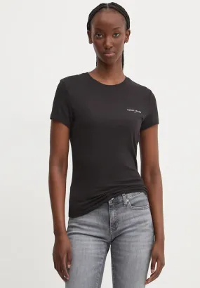 Tommy Jeans Donna T-shirt a Maniche Corte DW0DW18785-BDS Nero